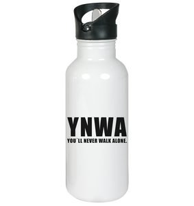 N.O.S.W. BLOCK Trinkflasche Edelstahl "YNWA" mit Mundstück und Trinkhalm 600 ml