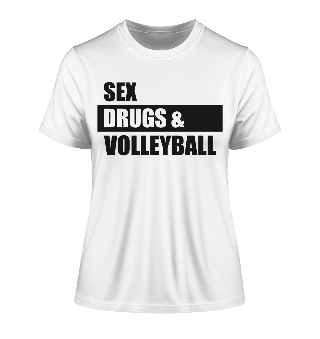 N.O.S.W. BLOCK Fanblock Shirt "SEX, DRUGS & VOLLEYBALL" Girls Organic T-Shirt weiß