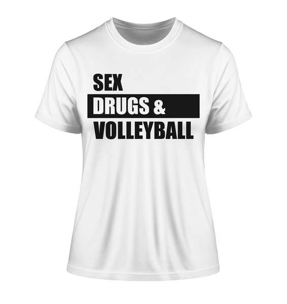 N.O.S.W. BLOCK Fanblock Shirt "SEX, DRUGS & VOLLEYBALL" Girls Organic T-Shirt weiß