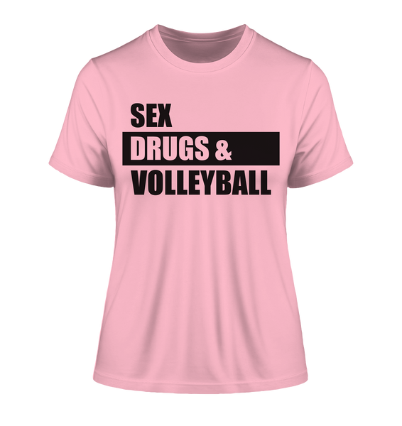 N.O.S.W. BLOCK Fanblock Shirt "SEX, DRUGS & VOLLEYBALL" Girls Organic T-Shirt cotton pink