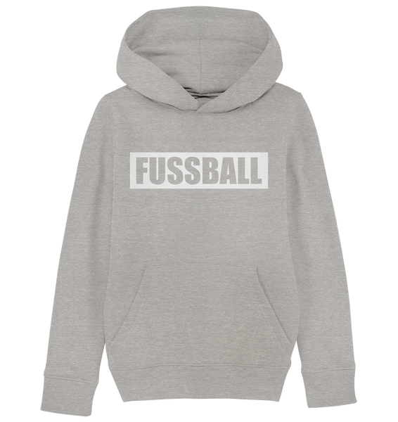 N.O.S.W. BLOCK Teamsport Hoodie "FUSSBALL" Kids UNISEX Organic Kapuzenpullover heather grey