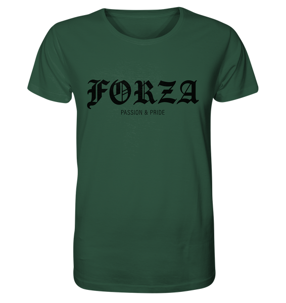 RIOT//GROUNDS Shirt "FORZA PASSION & PRIDE" Organic Basic T-Shirt bottle green