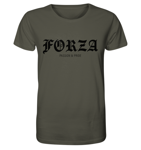 RIOT//GROUNDS Shirt "FORZA PASSION & PRIDE" Organic Basic T-Shirt khaki