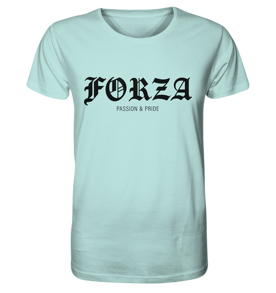 RIOT//GROUNDS Shirt "FORZA PASSION & PRIDE" Organic Basic T-Shirt caribbean blue