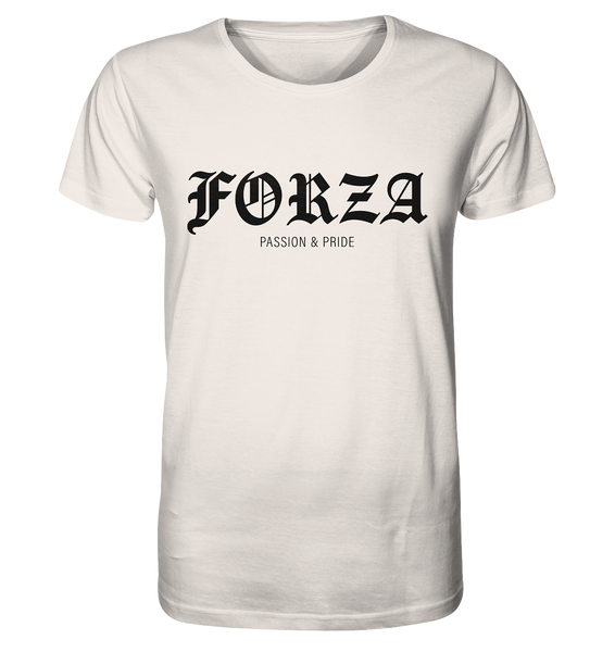 RIOT//GROUNDS Shirt "FORZA PASSION & PRIDE" Organic Basic T-Shirt vintage white