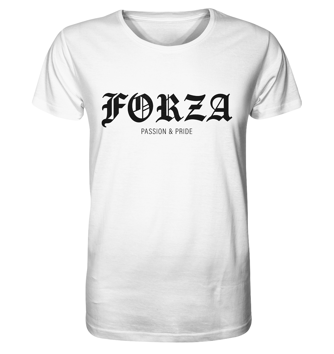 RIOT//GROUNDS Shirt "FORZA PASSION & PRIDE" Organic Basic T-Shirt white