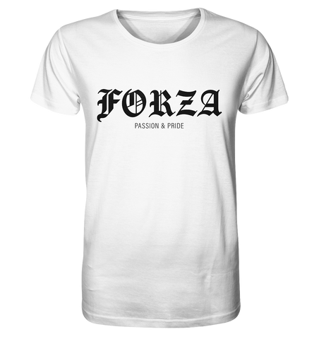 RIOT//GROUNDS Shirt "FORZA PASSION & PRIDE" Organic Basic T-Shirt white