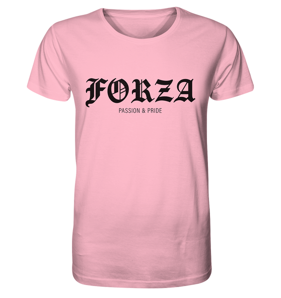 RIOT//GROUNDS Shirt "FORZA PASSION & PRIDE" Organic Basic T-Shirt cotton pink