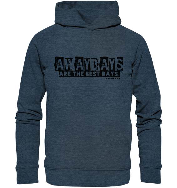 N.O.S.W. BLOCK Fanblock Hoodie "AWAYDAYS ARE THE BEST DAYS." Männer Organic Fashion Kapuzenpullover dark hetaher blue