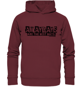 N.O.S.W. BLOCK Fanblock Hoodie "AWAYDAYS ARE THE BEST DAYS." Männer Organic Fashion Kapuzenpullover burgundy