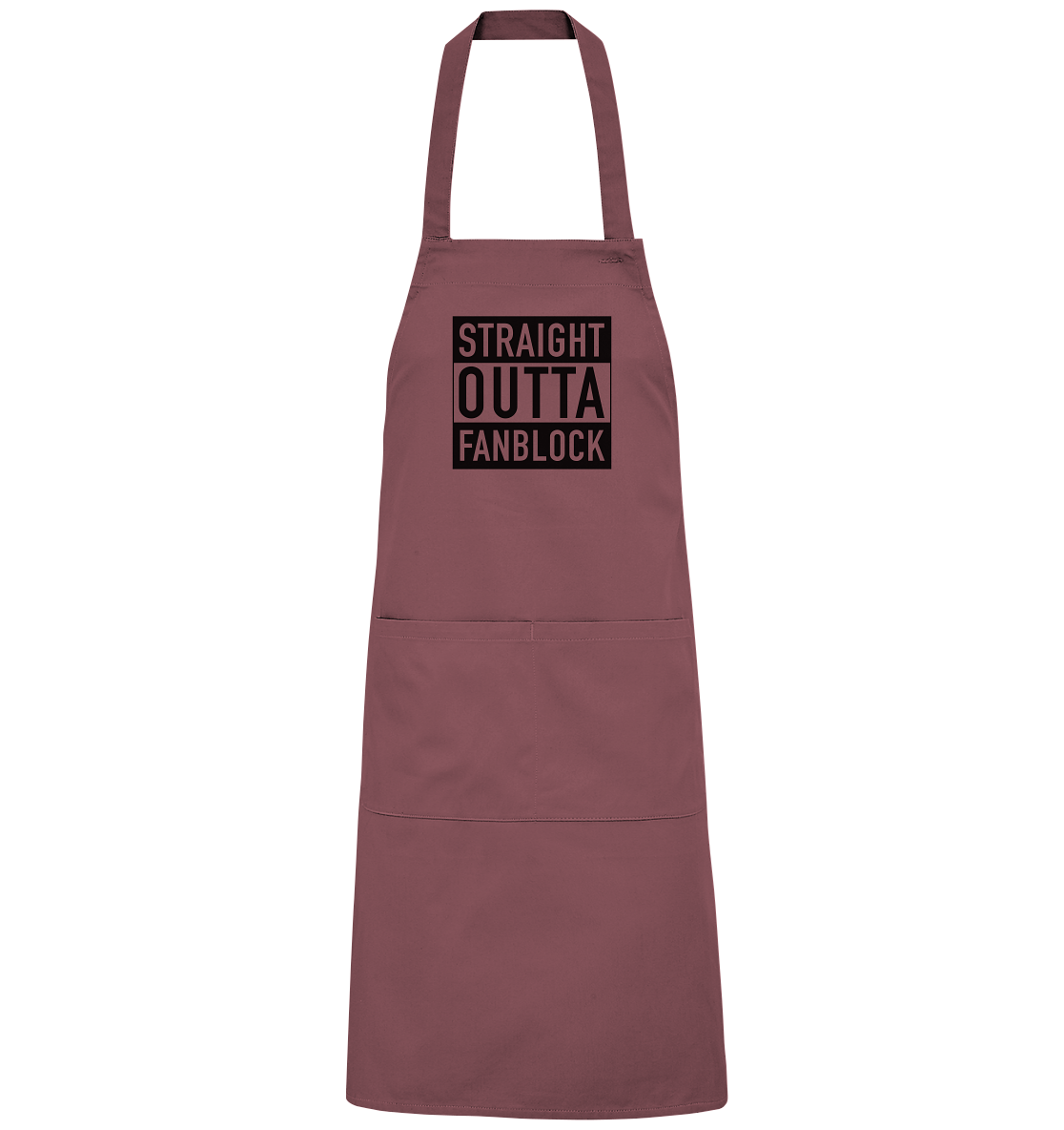 N.O.S.W. BLOCK Homestuff Schürze "STRAIGHT OUTTA FANBLOCK" Organic Grillschürze ancient pink