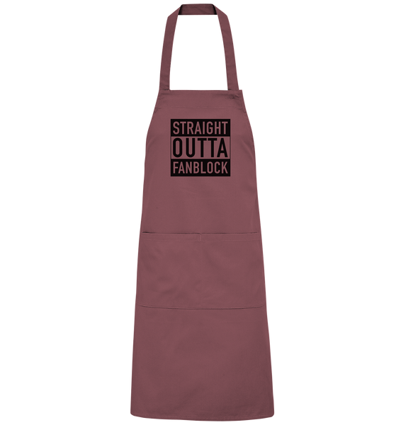 N.O.S.W. BLOCK Homestuff Schürze "STRAIGHT OUTTA FANBLOCK" Organic Grillschürze ancient pink