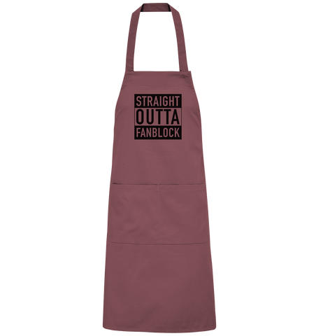 N.O.S.W. BLOCK Homestuff Schürze "STRAIGHT OUTTA FANBLOCK" Organic Grillschürze ancient pink