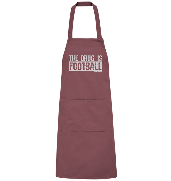 N.O.S.W. BLOCK Homestuff Schürze "THE DRUG IS FOOTBALL" Organic Grillschürze ancient pink