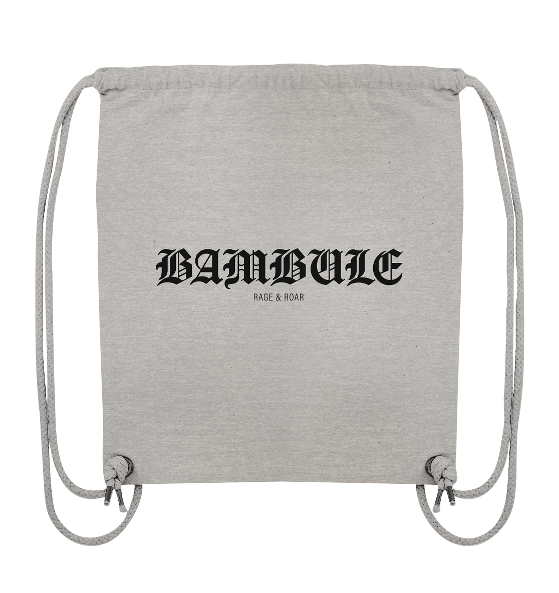 RIOT//GROUNDS Fanblock Tote-Bag "BAMBULE RAGE & ROAR" Organic Turnbeutel heather grey