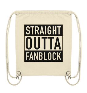 N.O.S.W. BLOCK Fanblock Gym Bag "STRAIGHT OUTTA FANBLOCK" Organic Turnbeutel natural