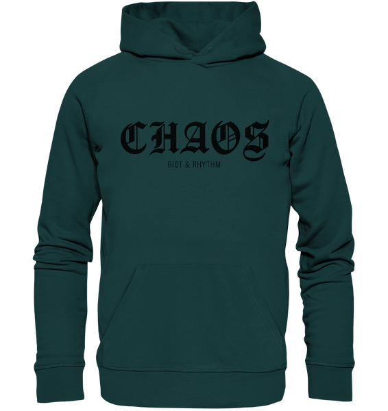 kurvengesindel Hoodie "CHAOS RIOT & RHYTHM" Männer Organic Kapuzenpullover glazed green