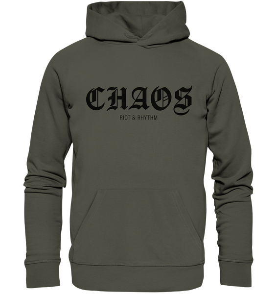 kurvengesindel Hoodie "CHAOS RIOT & RHYTHM" Männer Organic Kapuzenpullover khaki