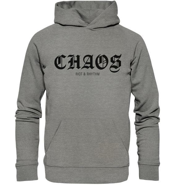 kurvengesindel Hoodie "CHAOS RIOT & RHYTHM" Männer Organic Kapuzenpullover mid heather grey