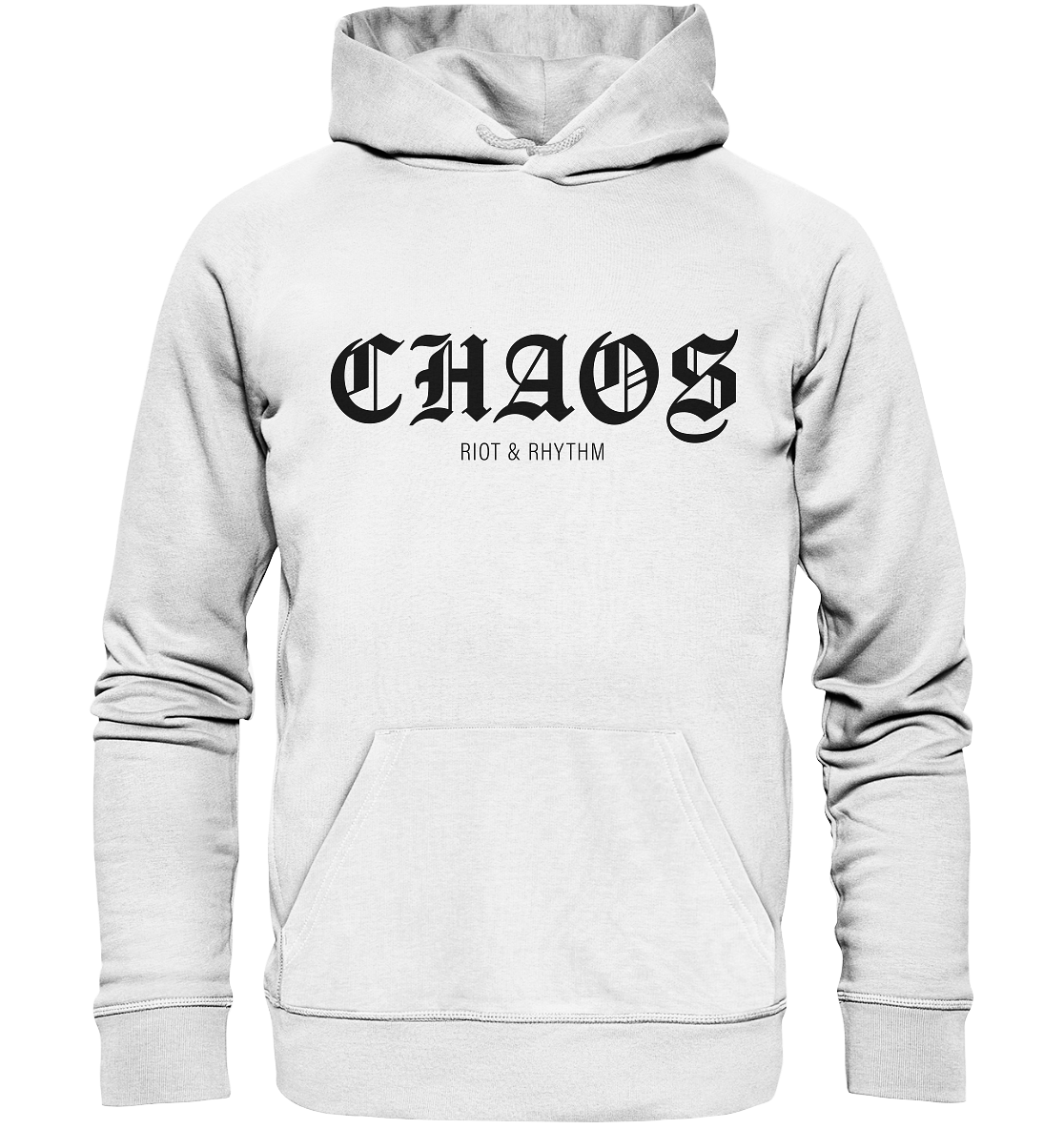 kurvengesindel Hoodie "CHAOS RIOT & RHYTHM" Männer Organic Kapuzenpullover weiß