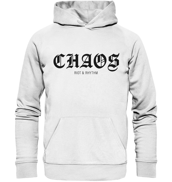 kurvengesindel Hoodie "CHAOS RIOT & RHYTHM" Männer Organic Kapuzenpullover weiß