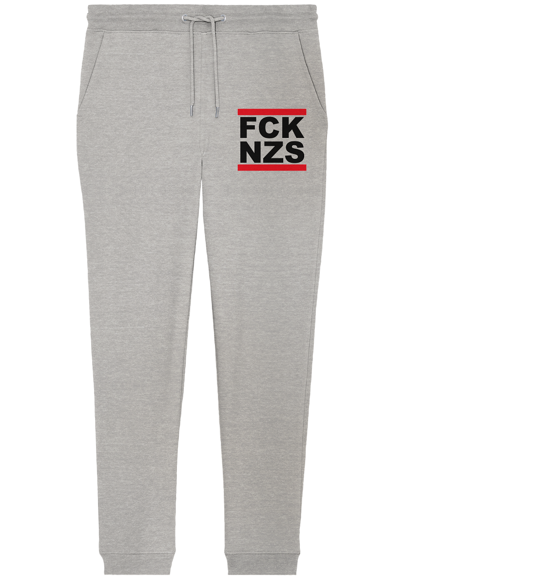 N.O.S.W. BLOCK Gegen Rechts Jogginghose "FCK NZS" Organic Jogger Pants heather grey