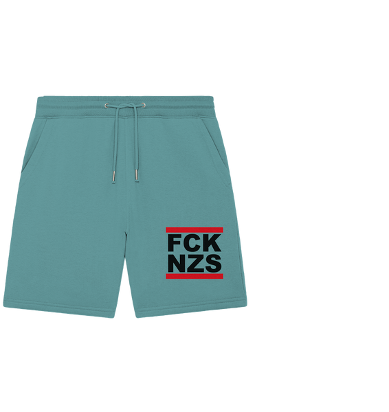 N.O.S.W. BLOCKGegen Rechts Shorts "FCK NZS" Organic Jogger Shorts teal mostera