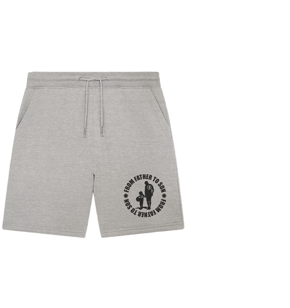 Fanblock Shorts "FROM FATHER TO SON" Organic Jogger Shorts heather grey