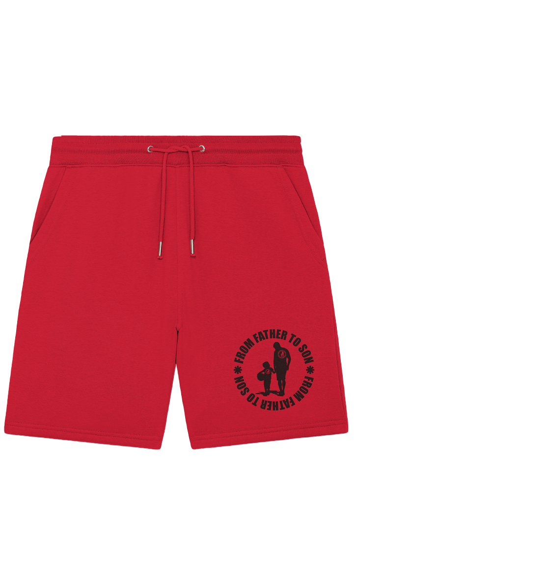 Fanblock Shorts "FROM FATHER TO SON" Organic Jogger Shorts red