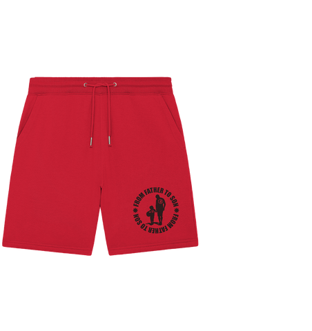 Fanblock Shorts "FROM FATHER TO SON" Organic Jogger Shorts red