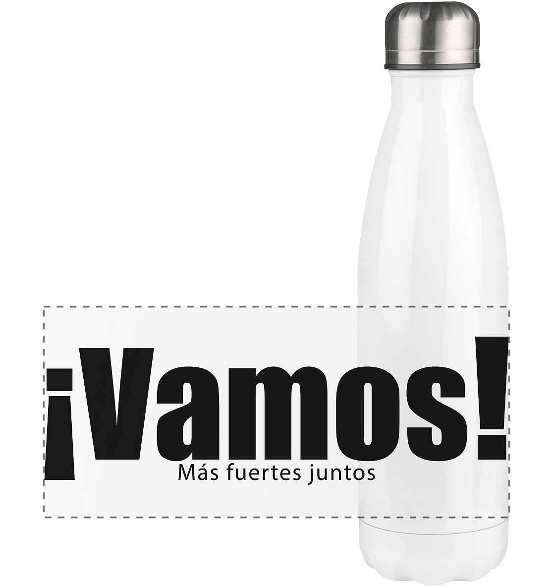 N.O.S.W. BLOCK Trinkflasche Edelstahl "VAMOS Más fuertes juntos" Panorama Thermoflasche 500ml