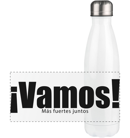 N.O.S.W. BLOCK Trinkflasche Edelstahl "VAMOS Más fuertes juntos" Panorama Thermoflasche 500ml