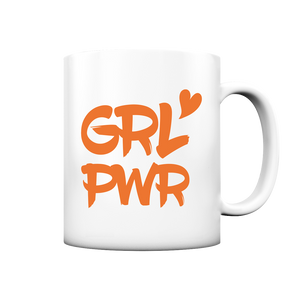 N.O.S.W. BLOCK Kaffeetasse "GRL PWR" 330 ml Tasse weiß matt