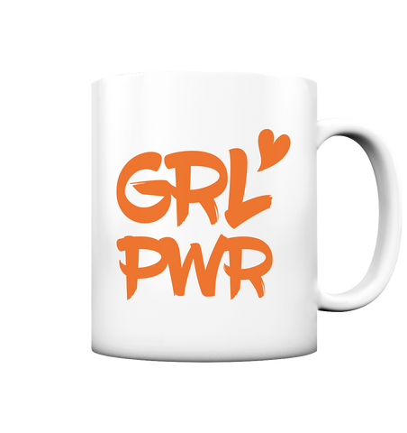 N.O.S.W. BLOCK Kaffeetasse "GRL PWR" 330 ml Tasse weiß matt