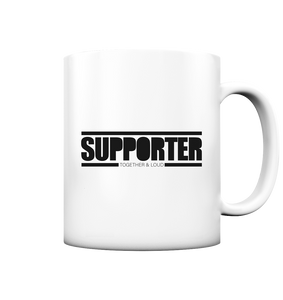 Supporter Kaffeetasse "SUPPORTER TOGETHER & LOUD" 330 ml Tasse weiß matt