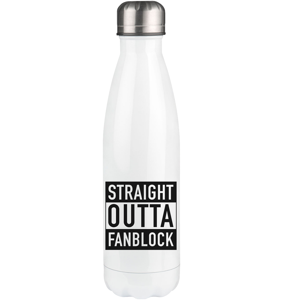 N.O.S.W. BLOCK Trinkflasche Edelstahl "STRAIGHT OUTTA FANBLOCK" Thermoflasche 500ml