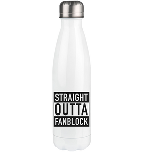 N.O.S.W. BLOCK Trinkflasche Edelstahl "STRAIGHT OUTTA FANBLOCK" Thermoflasche 500ml