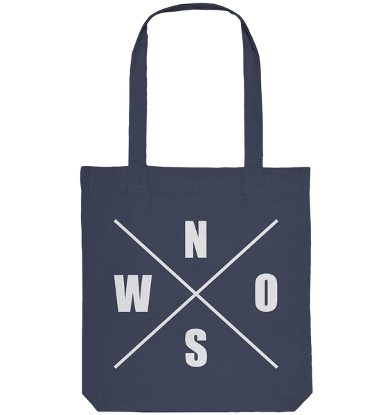 N.O.S.W. BLOCK Tote-Bag "BLOCKWEAR HAMBURG" beidseitig bedruckte Organic Baumwolltasche dunkelblau