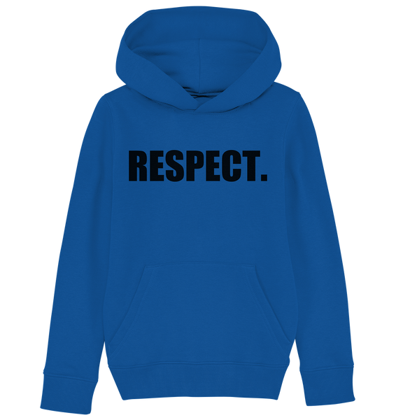 N.O.S.W. BLOCK Fanblock Hoodie "RESPECT." Kids UNISEX Organic Kapuzenpullover blau