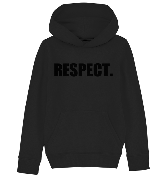 N.O.S.W. BLOCK Fanblock Hoodie "RESPECT." Kids UNISEX Organic Kapuzenpullover schwarz