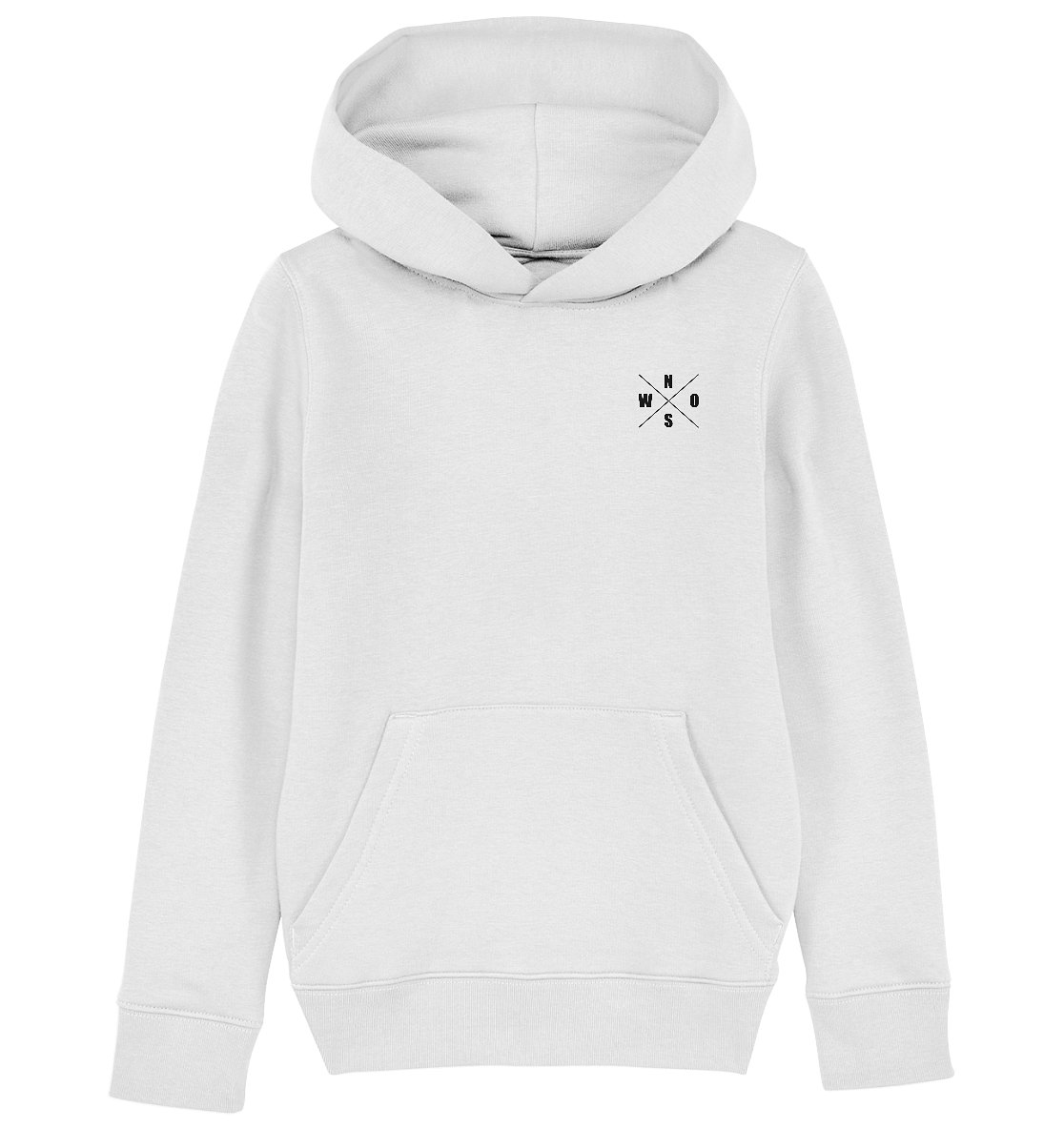 N.O.S.W. BLOCK Fanblock Hoodie "STRAIGHT OUTTA FANBLOCK" Kids UNISEX Organic Kapuzenpullover weiss