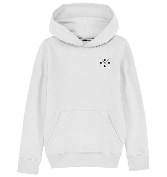 N.O.S.W. BLOCK Fanblock Hoodie "STRAIGHT OUTTA FANBLOCK" Kids UNISEX Organic Kapuzenpullover weiss