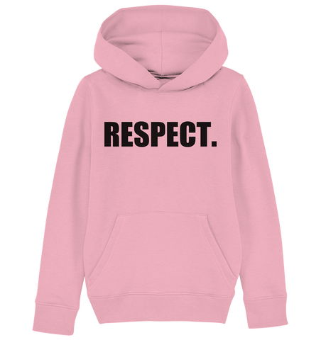 N.O.S.W. BLOCK Fanblock Hoodie "RESPECT." Kids UNISEX Organic Kapuzenpullover cotton pink