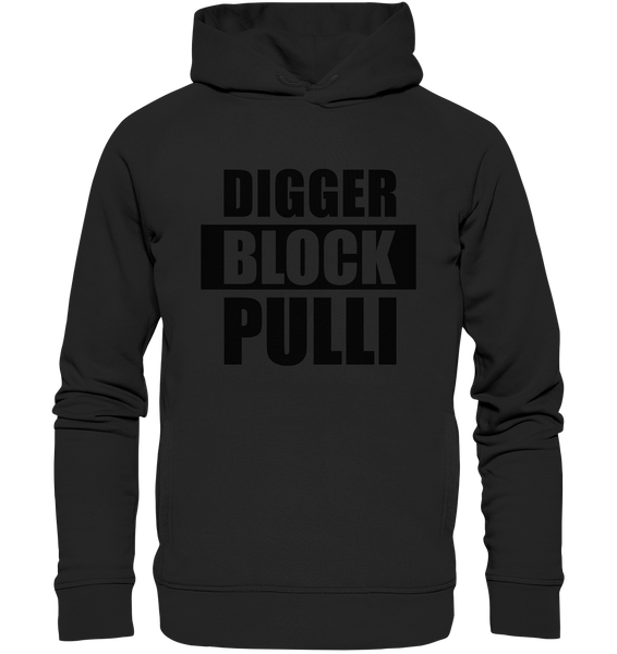 N.O.S.W. BLOCk Fanblock Hoodie "DIGGER BLOCK PULLI" Männer Organic Fashion Kapuzenpullover schwarz