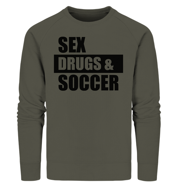 N.O.S.W. BLOCK Fanblock Sweater "SEX, DRUGS & SOCCER" Männer Organic Sweatshirt khaki