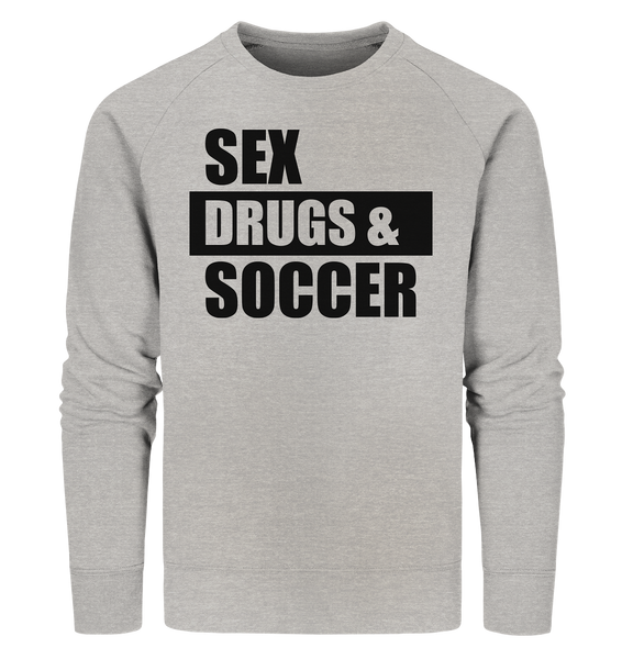 N.O.S.W. BLOCK Fanblock Sweater "SEX, DRUGS & SOCCER" Männer Organic Sweatshirt heather grau