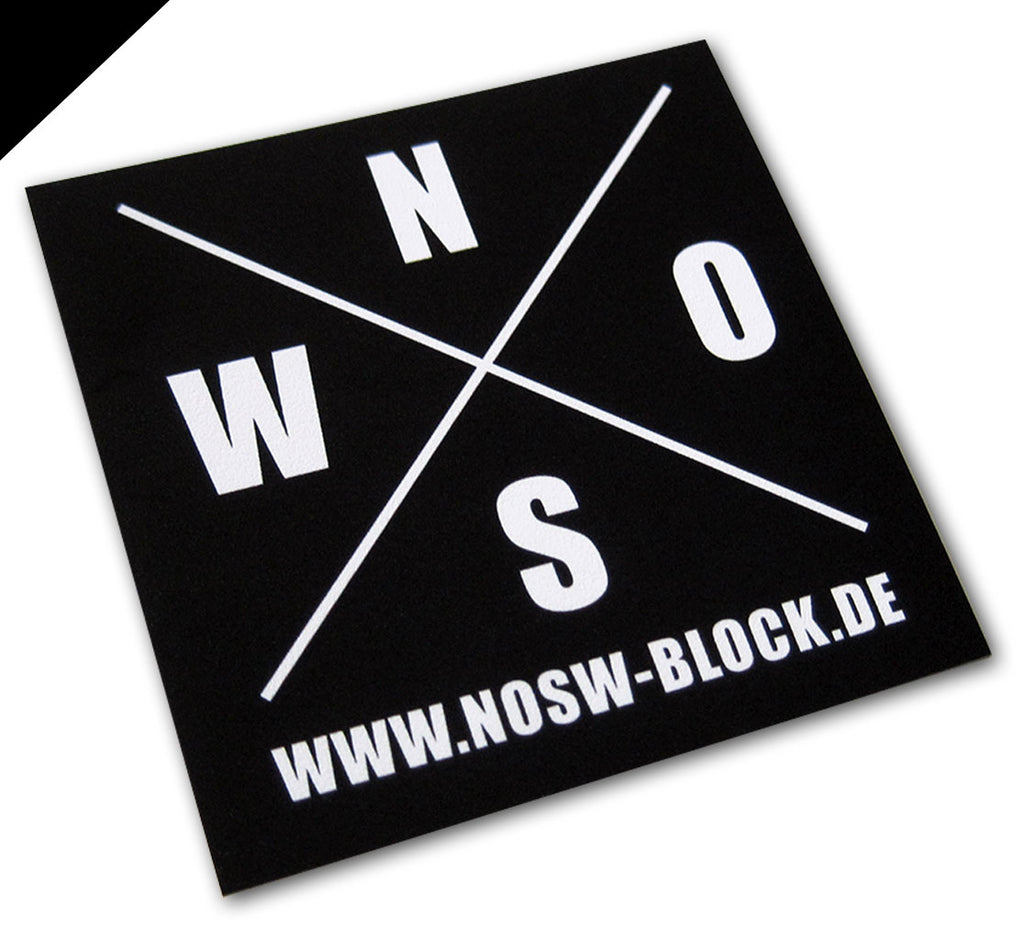 N.O.S.W. BLOCK 50 LOGO-ICON Aufkleber / Sticker schwarz (5 x 5 cm)